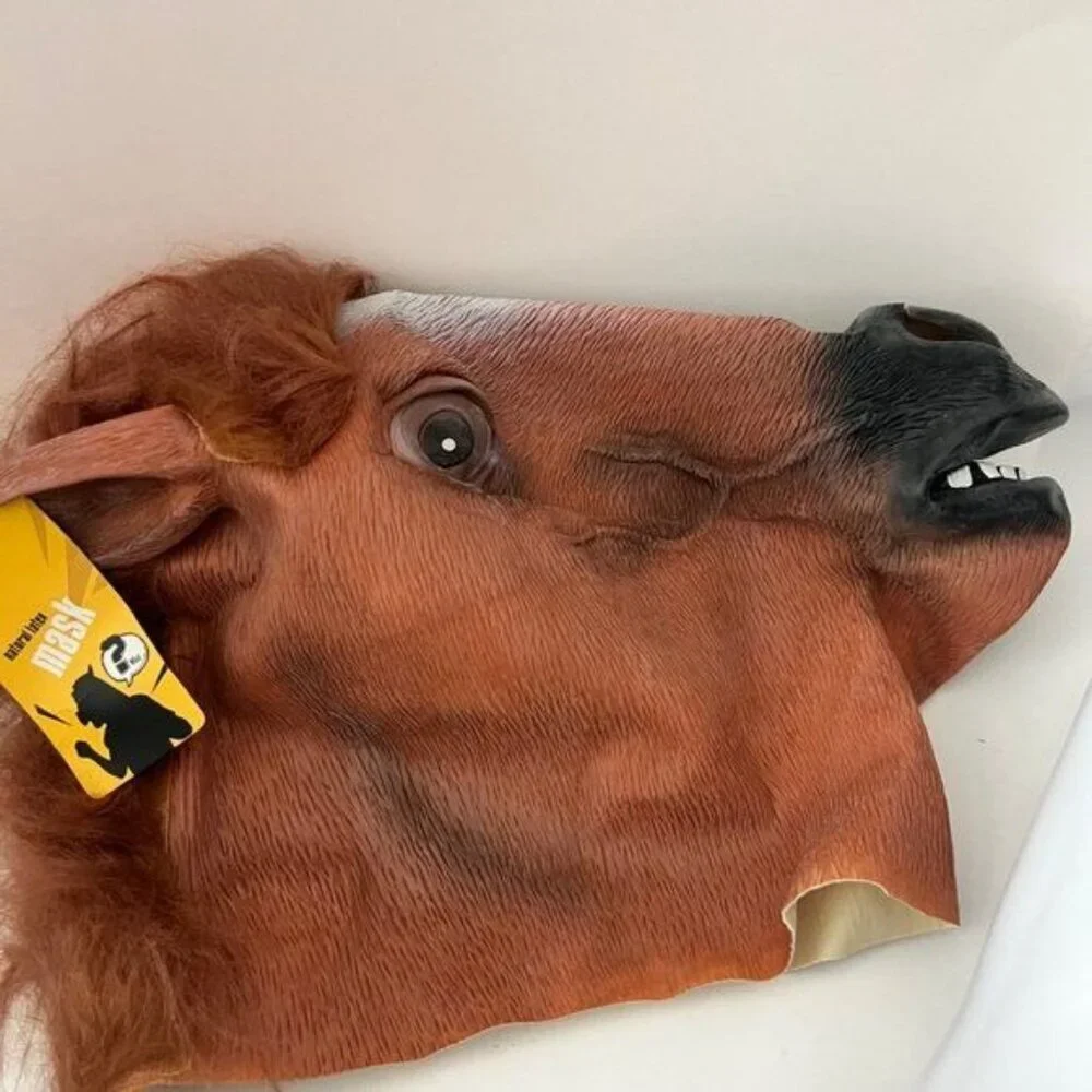 Horse Latex Mask Brown Horse Mask Halloween mask